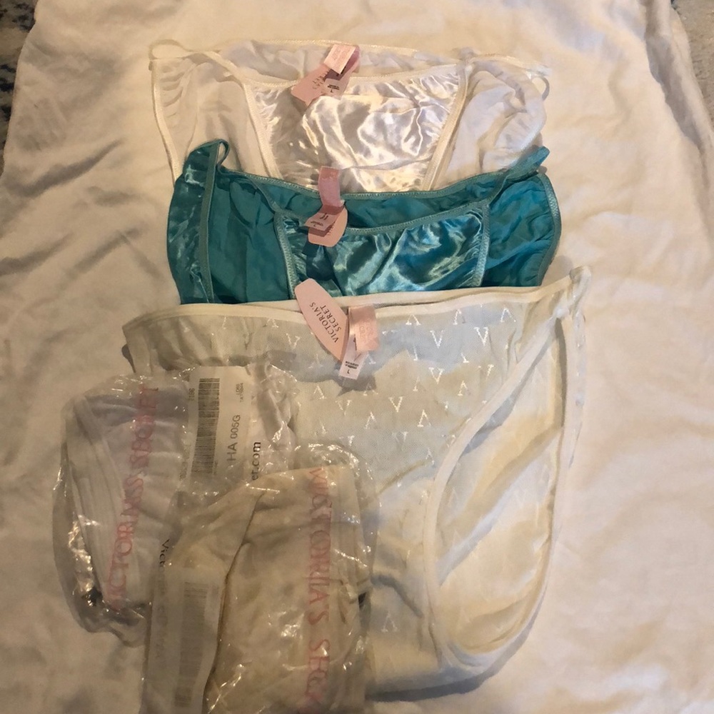 Bundle of 4 satin & 1 lace panties from VS